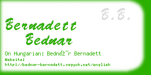 bernadett bednar business card